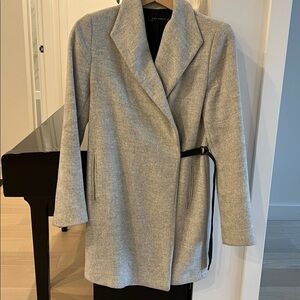 Zara Women Light Gray wool Coat